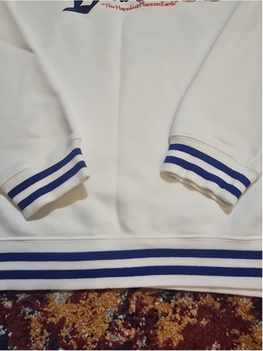 Disneyland Vault 70th Anniversary Embroidered Crewneck Sweatshirt Cream Blue M - Picture 4 of 9